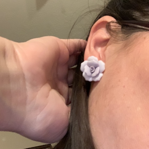 Lavender Clay Earrings - Picture 7 of 8